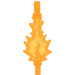 LEGO Orange Transparent Grand Flames avec Barre sur Both Ends