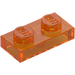 LEGO Transparent Orange Plate 1 x 2 (3023 / 28653)