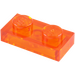 LEGO Transparant oranje Plaat 1 x 2 (3023 / 28653)