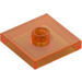 LEGO Transparent Orange Plate 2 x 2 with Groove and 1 Center Stud (23893 / 87580)