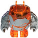LEGO Transparent Orange Rock Monster Body with Dark Stone Gray Pattern and Arms