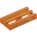 LEGO Transparentes Orange Fliese 1 x 2 Gitter (mit Unterrohr) (2412 / 30244)