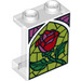 LEGO Transparent Panel 1 x 2 x 2 with red rose with Side Supports, Hollow Studs (6268 / 38621)