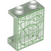 LEGO Transparent Panneau 1 x 2 x 2 avec Star chart schematics dans Green avec supports latéraux, tenons creux (6268 / 36958)