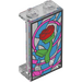 LEGO Transparent Panel 1 x 2 x 3 with Stained Glass Window with Enchanted Rose with Side Supports - Hollow Studs (35340)