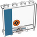 LEGO Transparent Panel 1 x 4 x 3 with Dark Azure Stripe and &#039;Al&#039;s BOARDS&#039; Sticker with Side Supports, Hollow Studs (35323)