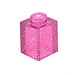 LEGO Transparant roze glitter Steen 1 x 1 (30071 / 35382)
