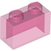 LEGO Paillettes roses transparentes Brique 1 x 2 sans tube à l&#039;intérieur (3065 / 35743)
