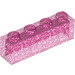 LEGO Transparenter rosa Glitter Backstein 1 x 4 ohne Unterrohre (3066 / 35256)
