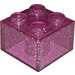 LEGO Transparent Pink Glitter Brick 2 x 2 (3003)