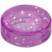 LEGO Transparent Pink Glitter Tile 1 x 1 Round (98138)