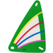 LEGO Transparent Plastic Sail 9 x 15 with Green Borders and Yellow, Red, Blue and Dark Pink Stripes Pattern (71760)