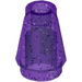 LEGO Viola trasparente glitterato Cono 1 x 1 con scanalatura superiore (28701 / 59900)