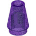 LEGO Paillettes violettes transparentes Cône 1 x 1 avec une rainure sur le dessus (28701 / 59900)