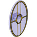 LEGO Transparentes Lila Oval Schild mit Gold Rahmen ohne rosa Bereiche (30947 / 34946)
