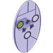 LEGO Transparent Purple Oval Shield with Keystone and Flow Arrows (23719 / 34929)