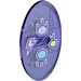 LEGO Transparent Purple Oval Shield with Lightning and Electricity Symbols (23725 / 34943)