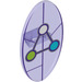 LEGO Violet transparent Oval Bouclier avec Triangle et Circled points (23720 / 34932)