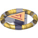 LEGO Transparentes Lila Treasure Ring mit Gold Bands und Dreieck (87748 / 94394)