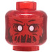 LEGO Transparent Red Axel Chops Minifigure Head (Recessed Solid Stud) (3626 / 66660)