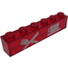 LEGO Transparant Rood Steen 1 x 6 met Cutlery zonder buizen aan de onderzijde (3067)