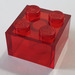 LEGO Transparent Red Brick 2 x 2 without Cross Supports (3003)
