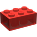 LEGO Transparent Red Brick 2 x 3 (3002)