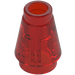 LEGO Transparent Red Cone 1 x 1 with Top Groove (28701 / 59900)