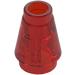 LEGO Transparent Red Cone 1 x 1 with Top Groove (4589)