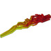 LEGO Transparent Red Flame / Lightning Bolt with Axle Hole with Marbled Transparent Yellow (11302 / 21873)