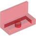 LEGO Transparent Red Panel 1 x 2 x 1 without Rounded Corners (30010)