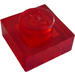 LEGO Transparentes Rot Platte 1 x 1 (3024 / 30008)