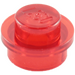 LEGO Rouge transparent assiette 1 x 1 Rond (6141 / 30057)