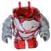 LEGO Transparent Red Rock Monster Body with Dark Stone Gray Pattern and Arms