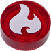 LEGO Transparentes Rot Fliese 1 x 1 Runden mit Elves Feuer Power Symbol (20301 / 98138)