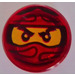 LEGO Transparent Red Tile 1 x 1 Round with Ninjago &#039;Kai&#039; (98138)