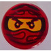 LEGO Rouge transparent Tuile 1 x 1 Rond avec Ninjago &#039;Kai&#039; (98138)