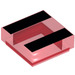 LEGO Transparent Red Tile 1 x 1 with Black Lines with Groove (3070 / 100919)