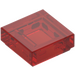 LEGO Rojo transparente Plana 1 x 1 con ranura (3070 / 30039)