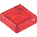 LEGO Doorzichtig Rood Tegel 1 x 1 met groef (3070 / 30039)