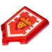 LEGO Transparent Red Tile 2 x 3 Pentagonal with Glory of Knighton Power Shield (22385)
