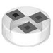 LEGO Transparent Tile 1 x 1 Round with Three gray squares (35380 / 103726)