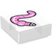 LEGO Transparent Tile 1 x 1 with Pink Worm with Groove (3070)