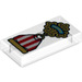 LEGO Transparent Tile 1 x 2 with Gold Cross Medal with Red and White Ribbon with Groove (3069 / 49368)