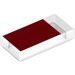 LEGO Transparent Tile 1 x 2 with Red Rectangle with Groove (3069 / 78286)