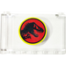 LEGO Transparentní Čelní sklo 1 x 6 x 3 s Jurassic Park logo Samolepka (39889)