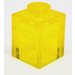 LEGO Amarillo transparente Ladrillo 1 x 1 con Frosted Horizontal Line