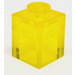 LEGO Transparentes Gelb Backstein 1 x 1 mit Frosted Horizontal Line