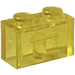 LEGO Transparent Yellow Brick 1 x 2 with Bottom Tube (3004 / 93792)