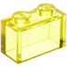 LEGO Transparent Yellow Brick 1 x 2 without Bottom Tube (3065 / 35743)